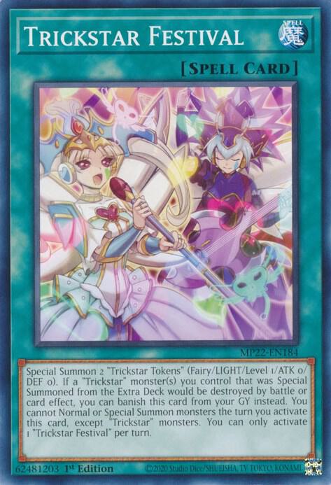 Trickstar Festival MP22-EN184 card from 2022 Tin of the Pharaoh's Gods