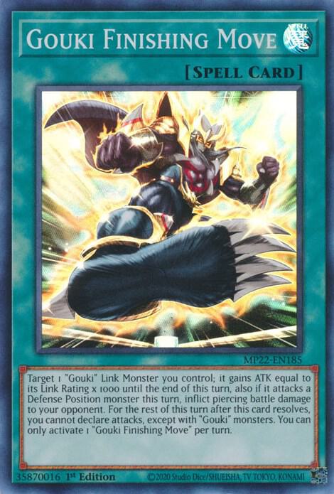 Gouki Finishing Move MP22-EN185 card from 2022 Tin of the Pharaoh's Gods