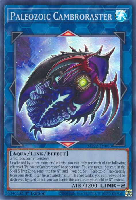 Paleozoic Cambroraster MP22-EN088 card from 2022 Tin of the Pharaoh's Gods