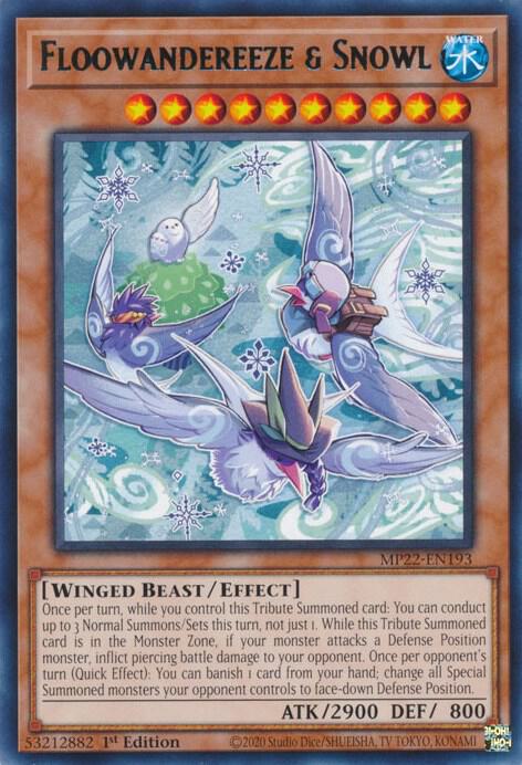 Floowandereeze & Snowl MP22-EN193 card from 2022 Tin of the Pharaoh's Gods