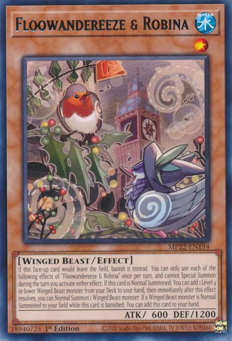 Floowandereeze & Robina MP22-EN194 card from 2022 Tin of the Pharaoh's Gods
