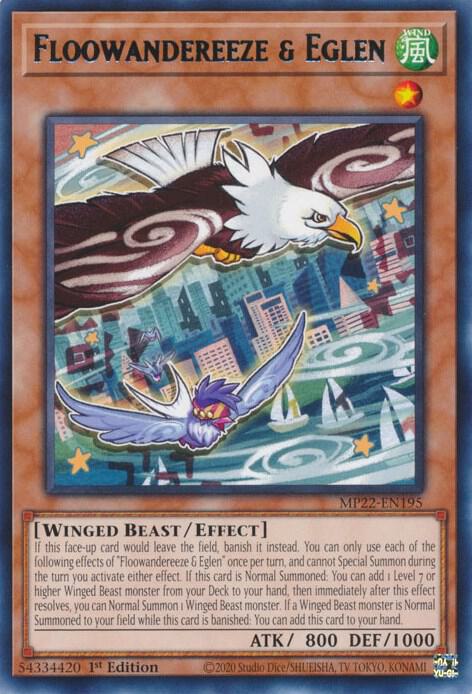 Floowandereeze & Eglen MP22-EN195 card from 2022 Tin of the Pharaoh's Gods
