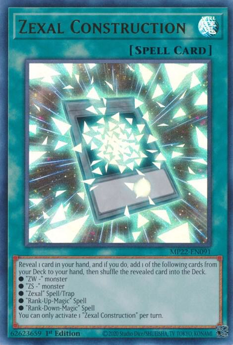 Zexal Construction MP22-EN091 card from 2022 Tin of the Pharaoh's Gods