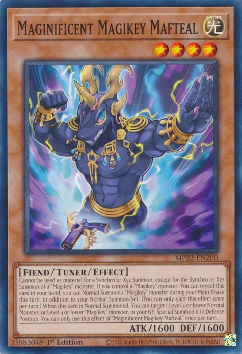 Maginificent Magikey Mafteal MP22-EN200 card from 2022 Tin of the Pharaoh's Gods