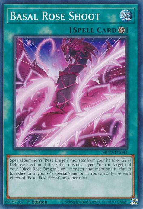 Basal Rose Shoot MP22-EN094 card from 2022 Tin of the Pharaoh's Gods