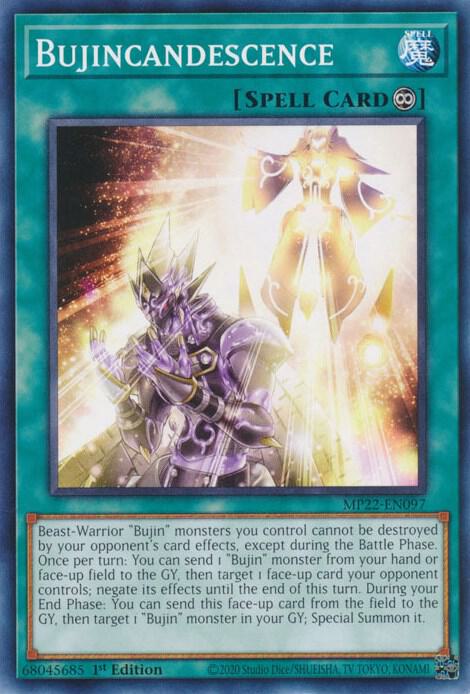 Bujincandescence MP22-EN097 card from 2022 Tin of the Pharaoh's Gods