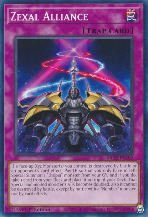 Zexal Alliance MP22-EN102 card from 2022 Tin of the Pharaoh's Gods