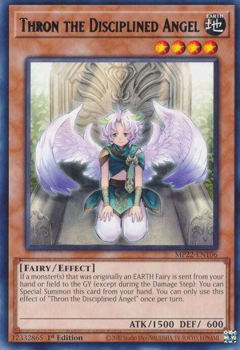Thron the Disciplined Angel MP22-EN106 card from 2022 Tin of the Pharaoh's Gods
