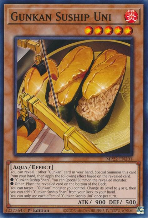 Gunkan Suship Uni MP22-EN201 card from 2022 Tin of the Pharaoh's Gods
