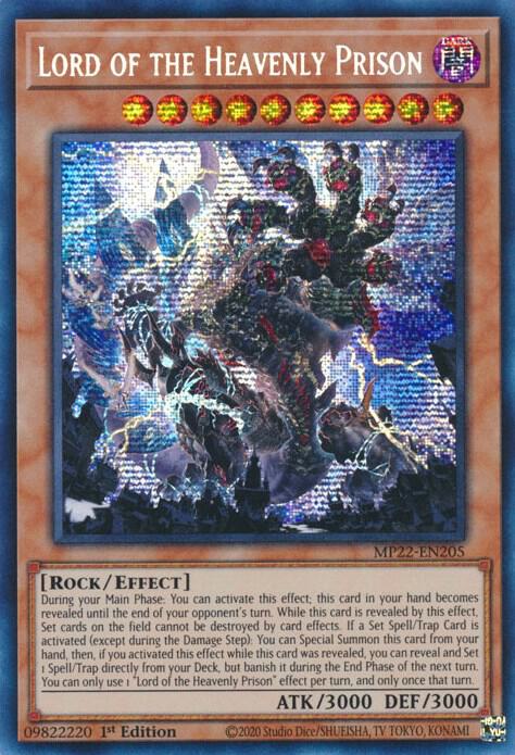 Lord of the Heavenly Prison MP22-EN205 card from 2022 Tin of the Pharaoh's Gods