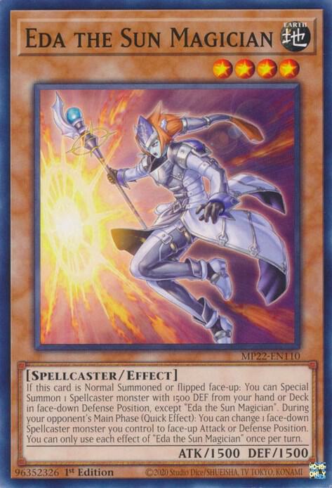 Eda the Sun Magician MP22-EN110 card from 2022 Tin of the Pharaoh's Gods