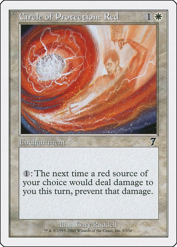 Circle of Protection: Red 9 card from 7th Edition