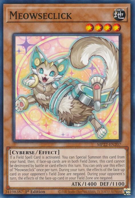 Meowseclick MP22-EN207 card from 2022 Tin of the Pharaoh's Gods