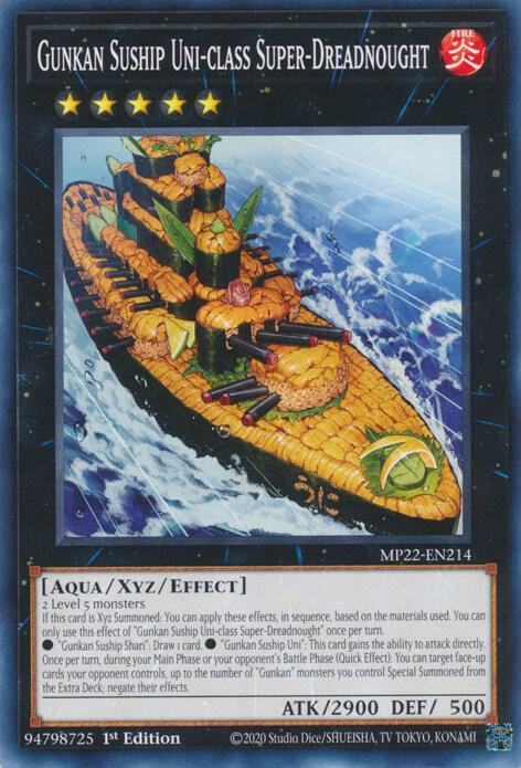 Gunkan Suship Uni-class Super-Dreadnought MP22-EN214 card from 2022 Tin of the Pharaoh's Gods