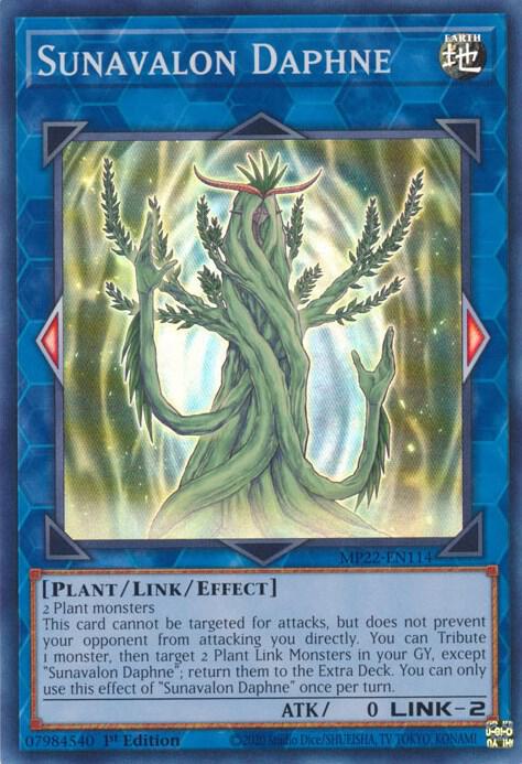 Sunavalon Daphne MP22-EN114 card from 2022 Tin of the Pharaoh's Gods