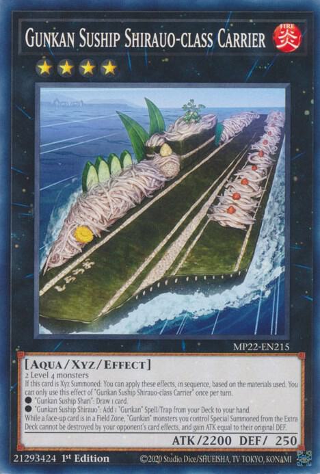 Gunkan Suship Shirauo-class Carrier MP22-EN215 card from 2022 Tin of the Pharaoh's Gods