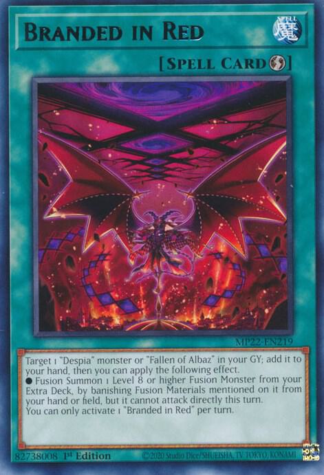 Branded in Red MP22-EN219 card from 2022 Tin of the Pharaoh's Gods