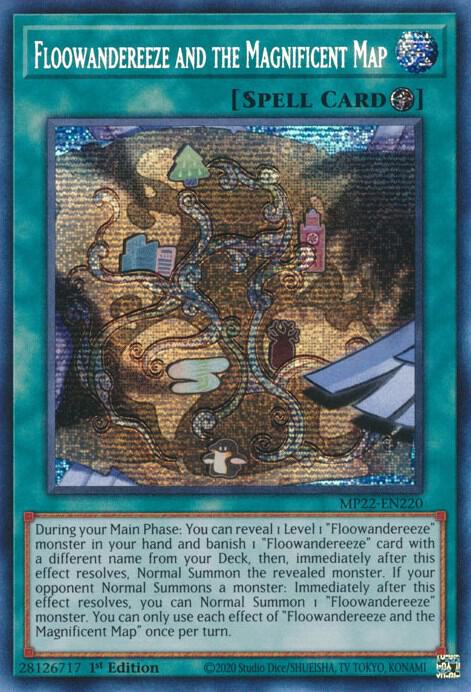 Floowandereeze and the Magnificent Map MP22-EN220 card from 2022 Tin of the Pharaoh's Gods