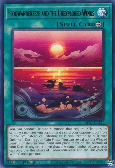Floowandereeze and the Unexplored Winds MP22-EN221 card from 2022 Tin of the Pharaoh's Gods
