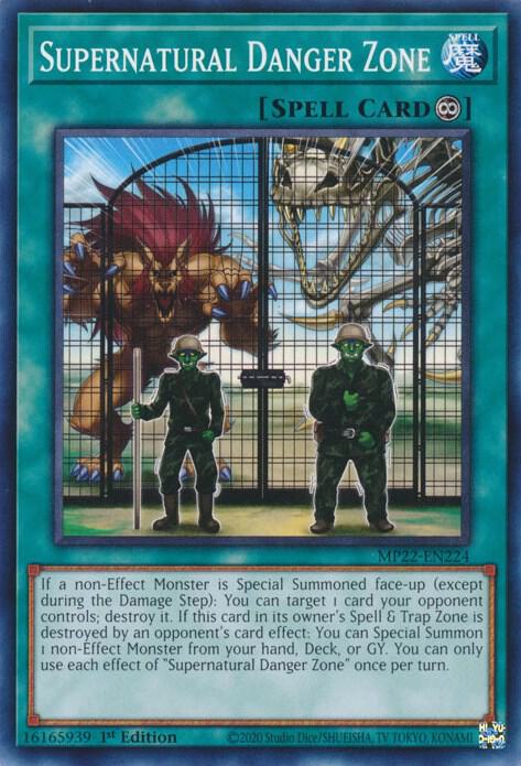 Supernatural Danger Zone MP22-EN224 card from 2022 Tin of the Pharaoh's Gods