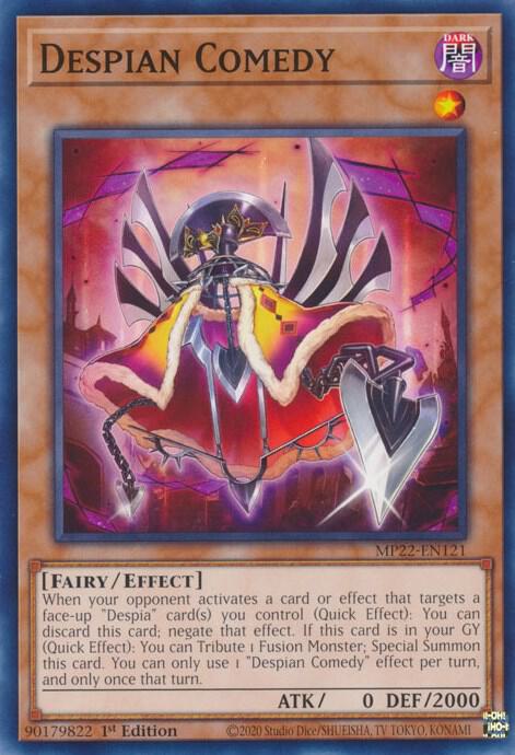 Despian Comedy MP22-EN121 card from 2022 Tin of the Pharaoh's Gods