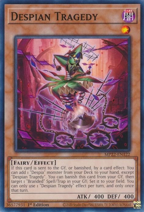 Despian Tragedy MP22-EN122 card from 2022 Tin of the Pharaoh's Gods