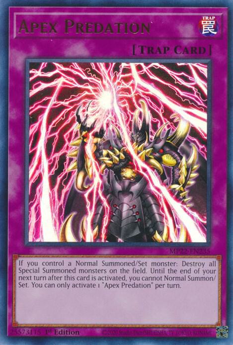 Apex Predation MP22-EN235 card from 2022 Tin of the Pharaoh's Gods