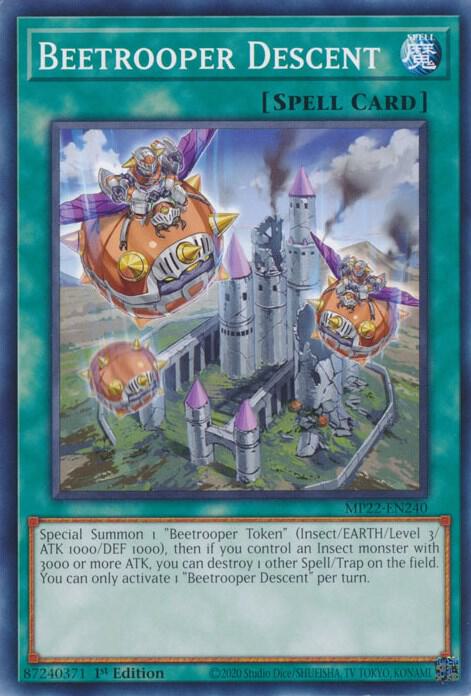 Beetrooper Descent MP22-EN240 card from 2022 Tin of the Pharaoh's Gods
