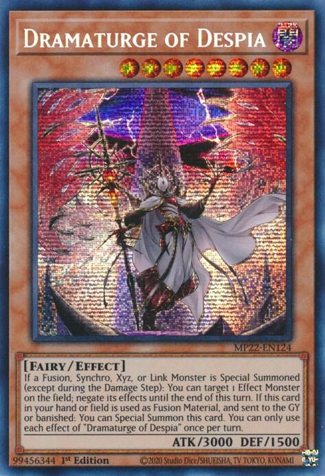 Dramaturge of Despia MP22-EN124 card from 2022 Tin of the Pharaoh's Gods