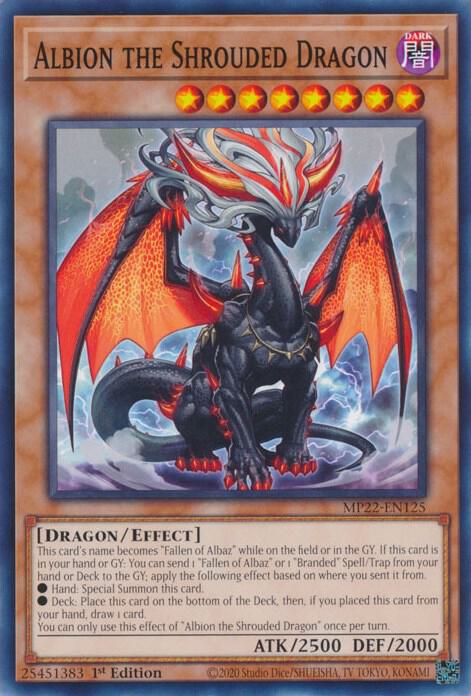 Albion the Shrouded Dragon MP22-EN125 card from 2022 Tin of the Pharaoh's Gods