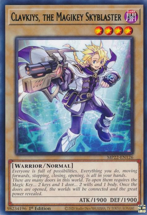 Clavkiys, the Magikey Skyblaster MP22-EN126 card from 2022 Tin of the Pharaoh's Gods