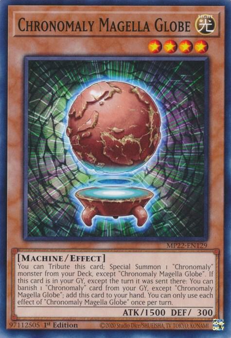 Chronomaly Magella Globe MP22-EN129 card from 2022 Tin of the Pharaoh's Gods