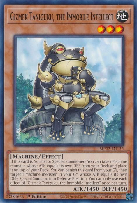 Gizmek Taniguku, the Immobile Intellect MP22-EN132 card from 2022 Tin of the Pharaoh's Gods