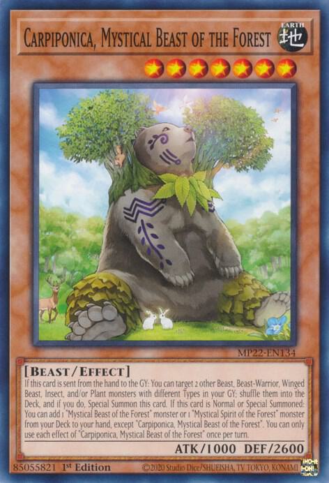 Carpiponica, Mystical Beast of the Forest MP22-EN134 card from 2022 Tin of the Pharaoh's Gods