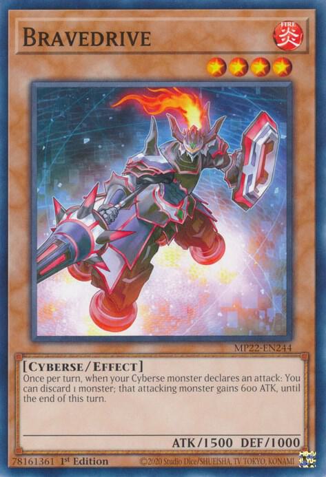 Bravedrive MP22-EN244 card from 2022 Tin of the Pharaoh's Gods