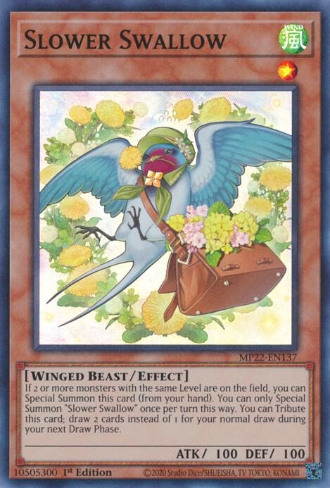 Slower Swallow MP22-EN137 card from 2022 Tin of the Pharaoh's Gods