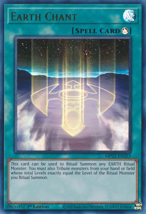 Earth Chant MP22-EN251 card from 2022 Tin of the Pharaoh's Gods