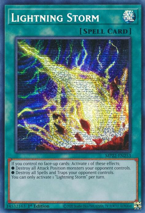 Lightning Storm MP22-EN253 card from 2022 Tin of the Pharaoh's Gods