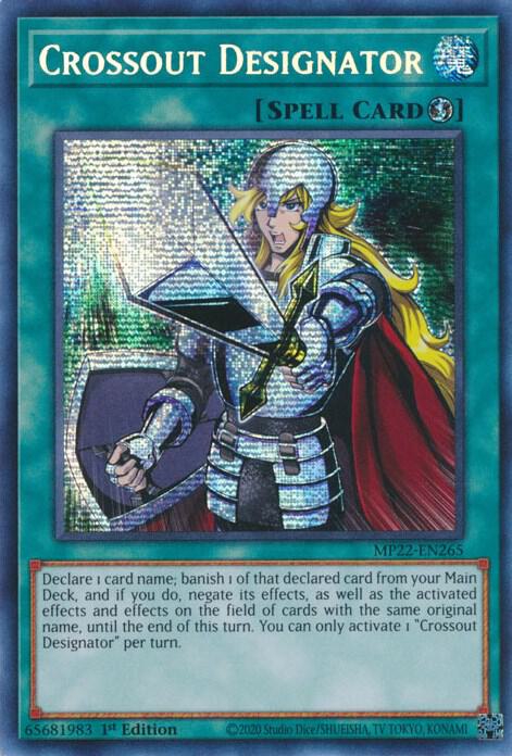 Crossout Designator MP22-EN265 card from 2022 Tin of the Pharaoh's Gods