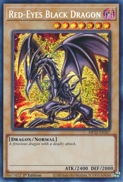 Red-Eyes Black Dragon MP22-EN267 card from 2022 Tin of the Pharaoh's Gods