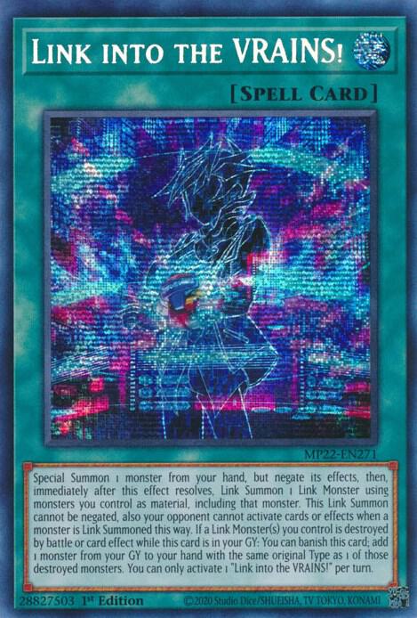 Link into the VRAINS! MP22-EN271 card from 2022 Tin of the Pharaoh's Gods