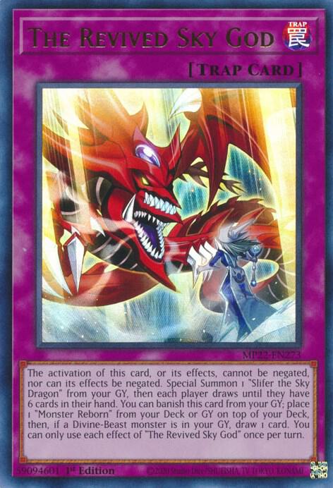 The Revived Sky God MP22-EN273 card from 2022 Tin of the Pharaoh's Gods