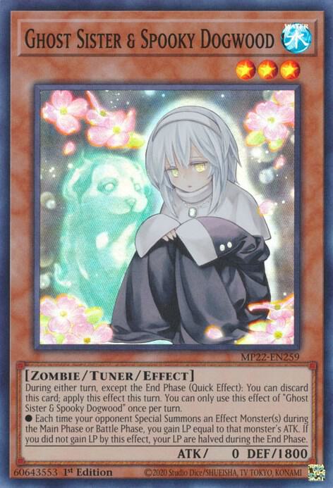 Ghost Sister & Spooky Dogwood MP22-EN259 card from 2022 Tin of the Pharaoh's Gods
