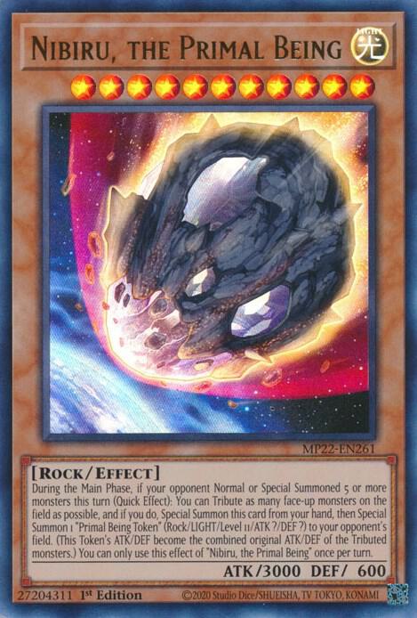 Nibiru, the Primal Being MP22-EN261 card from 2022 Tin of the Pharaoh's Gods