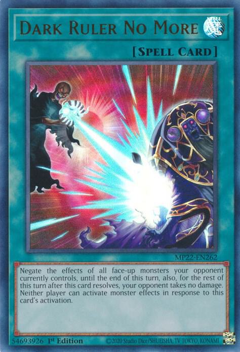 Dark Ruler No More MP22-EN262 card from 2022 Tin of the Pharaoh's Gods