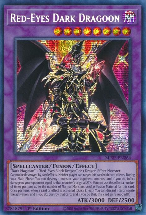 Red-Eyes Dark Dragoon MP22-EN264 card from 2022 Tin of the Pharaoh's Gods