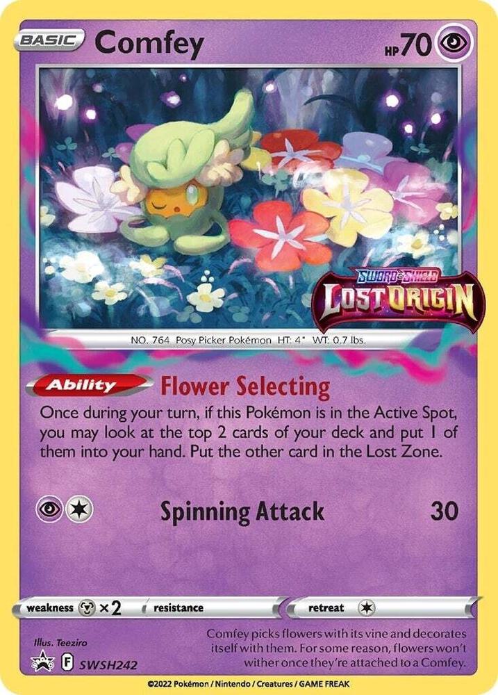 Comfey (Prerelease) SWSH242 card from SWSH: Sword & Shield Promo Cards