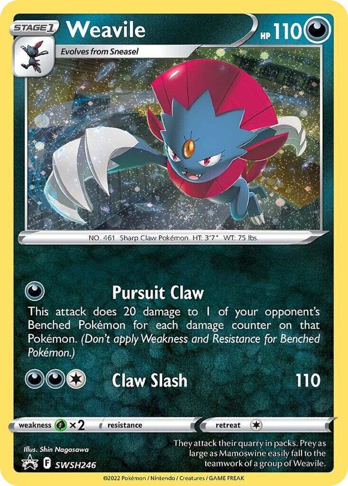 Weavile (Cosmos Holo) SWSH246 card from SWSH: Sword & Shield Promo Cards