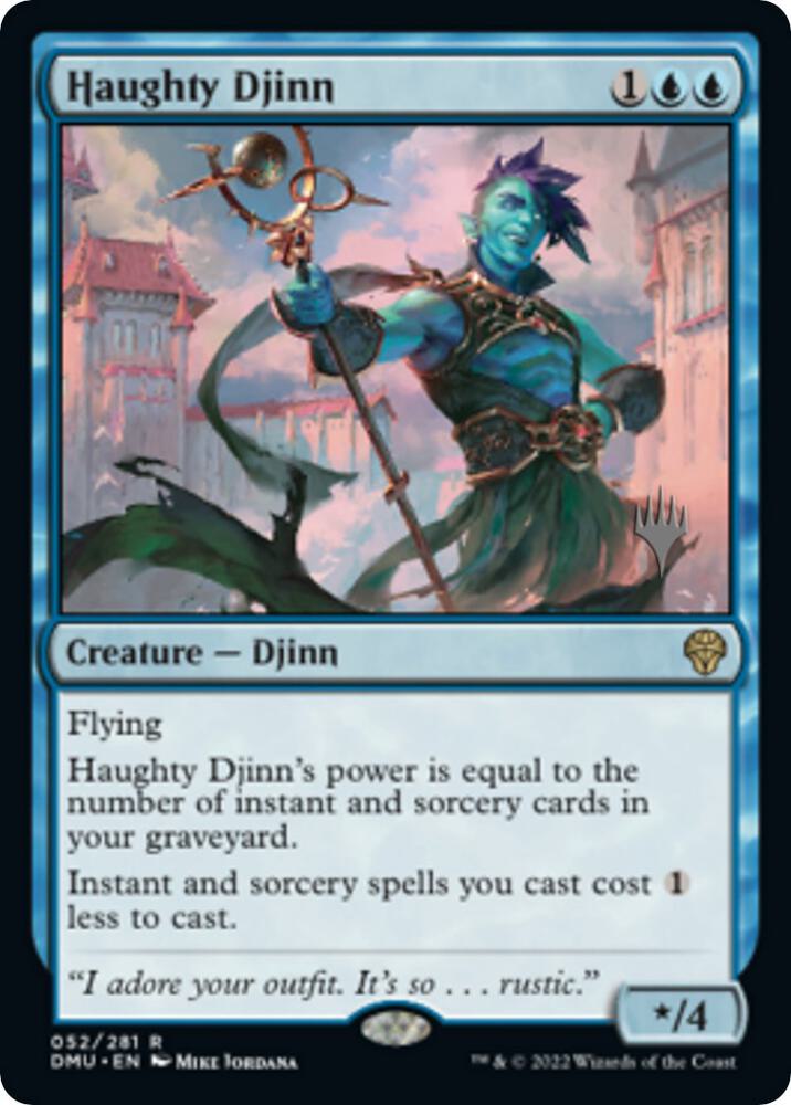 Haughty Djinn 52 card from Promo Pack: Dominaria United