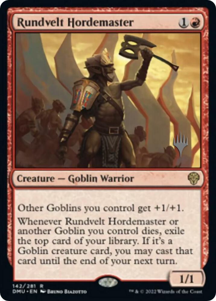 Rundvelt Hordemaster 142 card from Promo Pack: Dominaria United